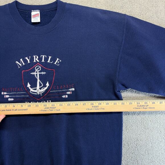 VTG Soffe Sweats Women's Crewneck Sweatshirt Navy Blue Large Myrtle Beach USA - Picture 5 of 9